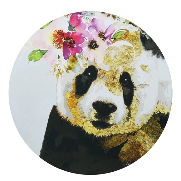 Round canvas with panda print - Picture 2 of 7